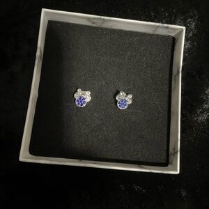 Silver 925 Blue Mouse Earrings